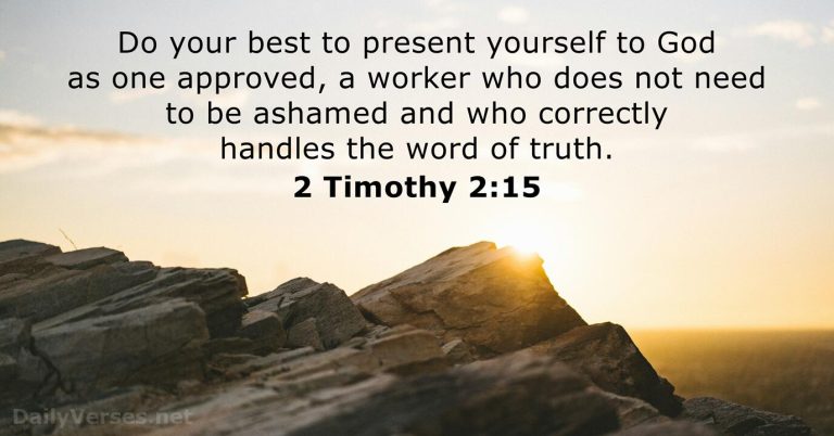 November 4, 2025 – Bible verse of the day 2 Timothy 2:15