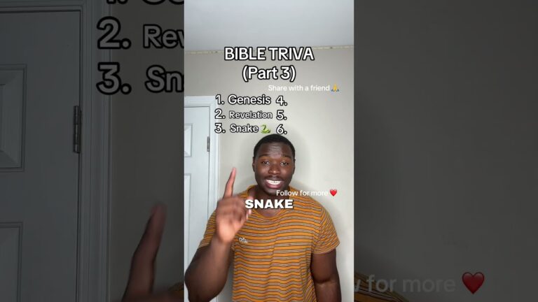 Bible trivia part 3 💀
