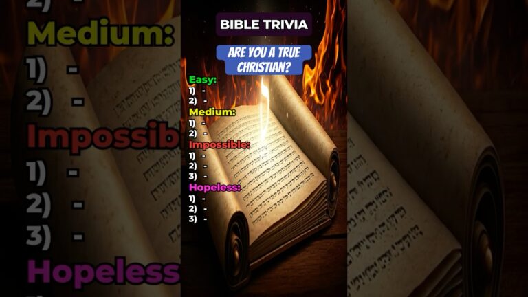 Bible Trivia Challenge: Can You Name These Old Testament Heroes? 🕊️📖