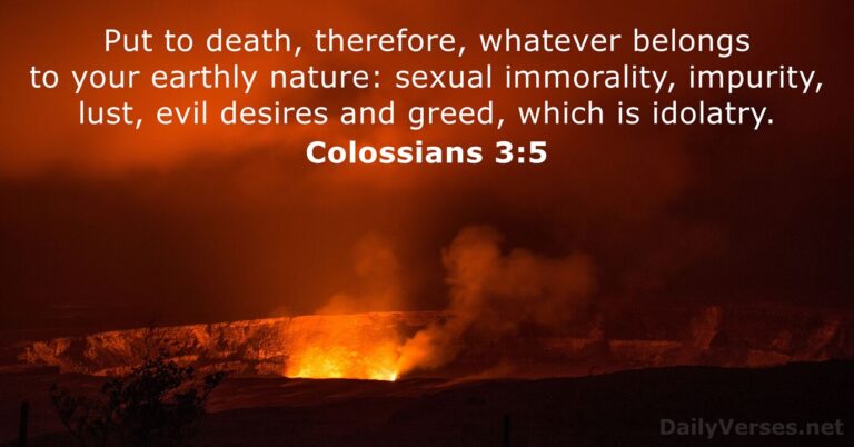 March 3, 2026 – Bible verse of the day Colossians 3:5