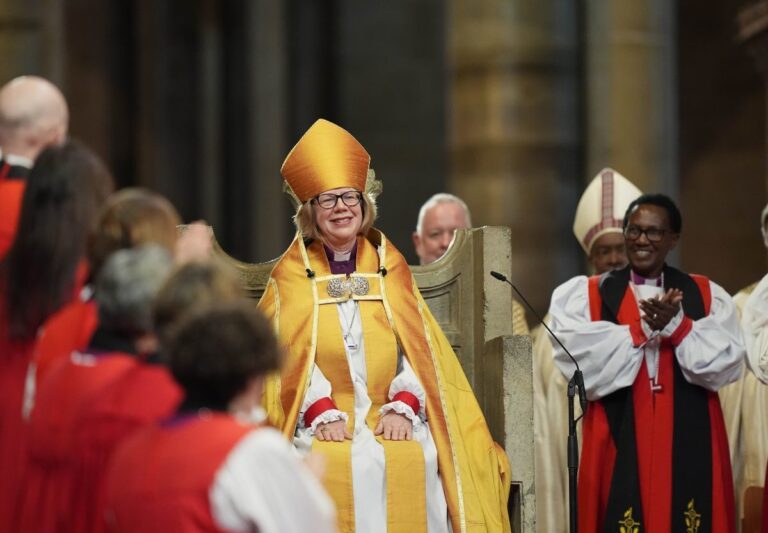 Sarah Mullally installed as first female archbishop of Canterbury