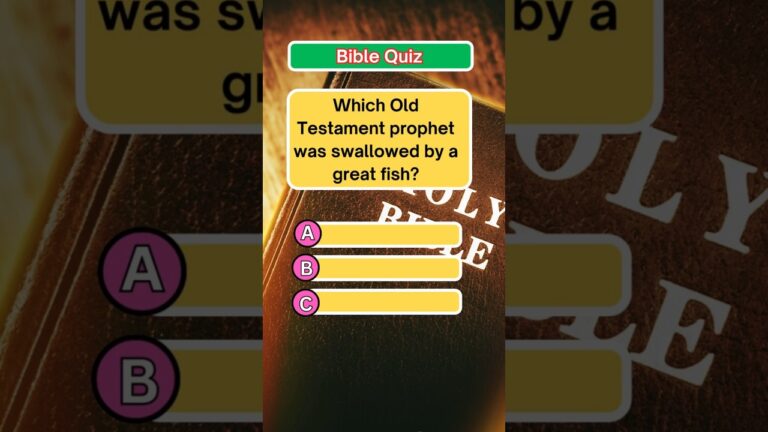 Which Old Testament Prophet Was Swallowed by a Great Fish? | Bible Quiz"