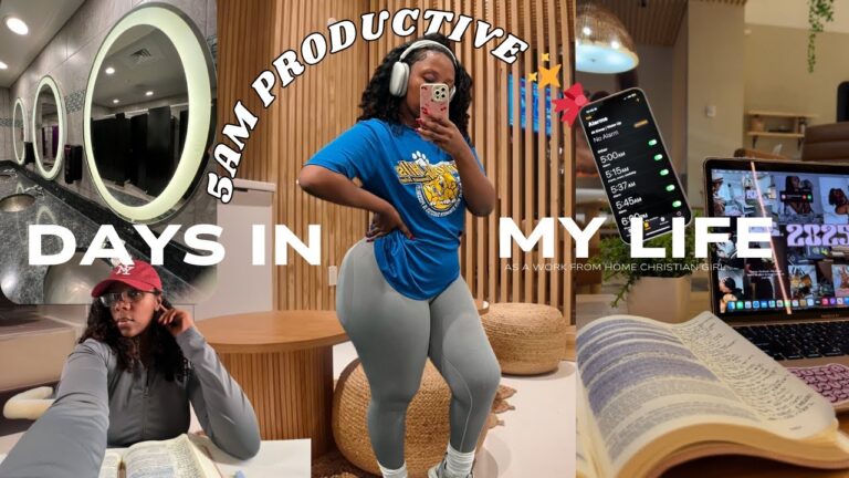 Christian Girl Vlog| 9-5 Productivity| Cozy WFH| 5am Morning Routine| LIVE YOUR LIFE| Bible Study