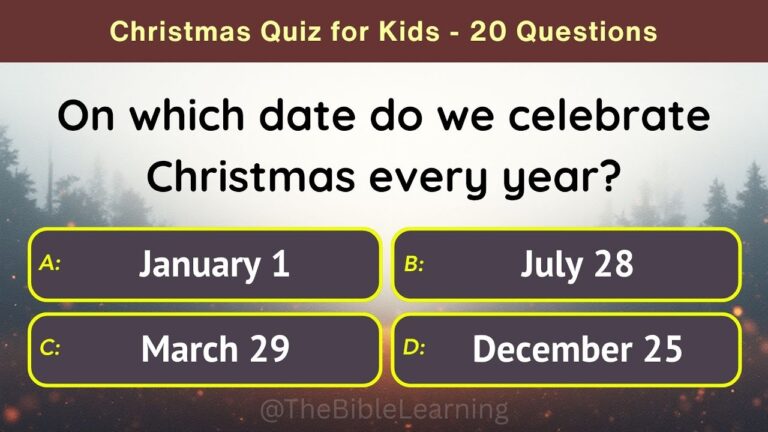 Christmas Quiz for Kids | 20 Bible Questions About Jesus’ Birth, Angels, Wise Men & Nativity Story