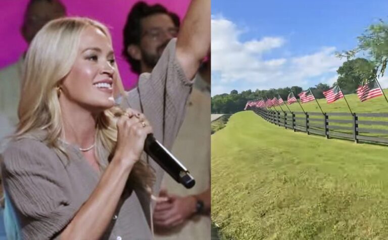 Country Icon Carrie Underwood Thanks God for America, Posts Stunning Display of 1,800 US Flags