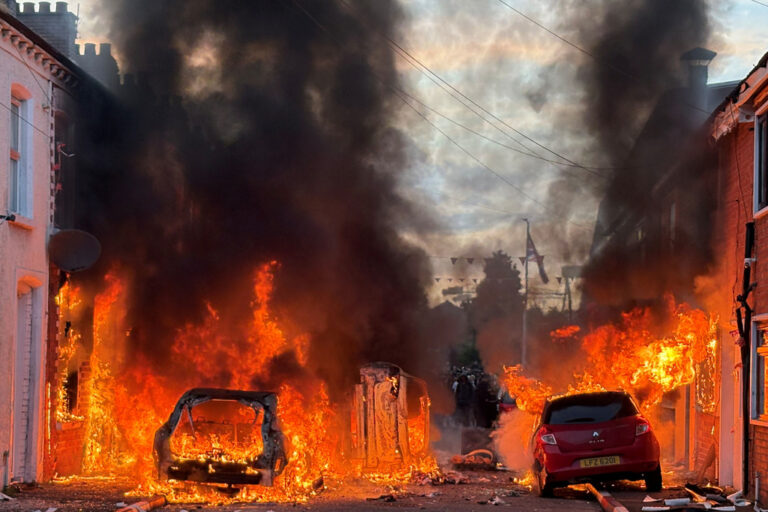 Irish Rioters Torch Cars as Brutal Stabbing Sparks Anti-Immigrant Protests