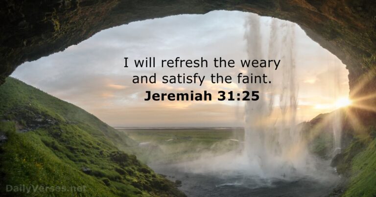 June 18, 2026 – Bible verse of the day Jeremiah 31:25