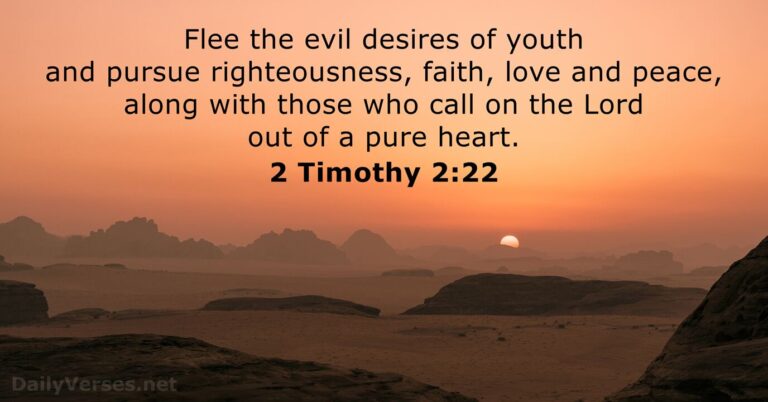 July 13, 2026 – Bible verse of the day 2 Timothy 2:22