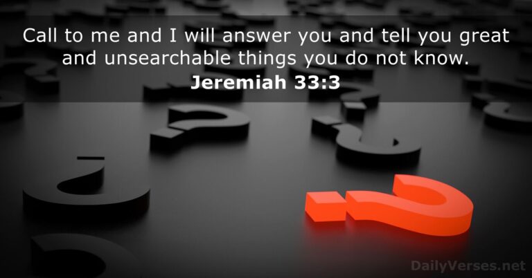July 19, 2026 – Bible verse of the day Jeremiah 33:3