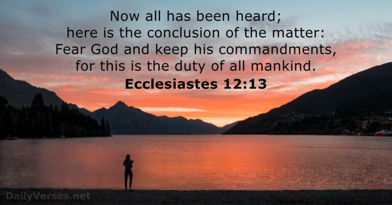 July 24, 2026 – Bible verse of the day Ecclesiastes 12:13