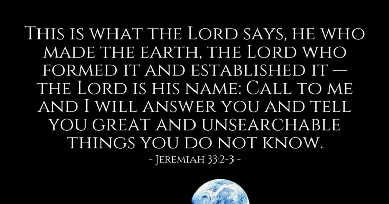 Today's Verse - Jeremiah 33:2-3