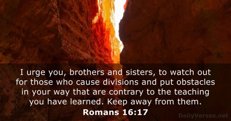 September 20, 2026 – Bible verse of the day Romans 16:17
