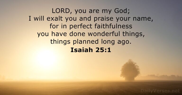 October 24, 2026 – Bible verse of the day Isaiah 25:1